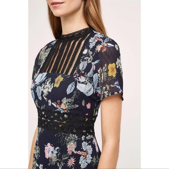 Anthropologie Foxiedox Andora Farfara Floral Lace Mini Dress Sheer Size Small - Picture 3 of 15